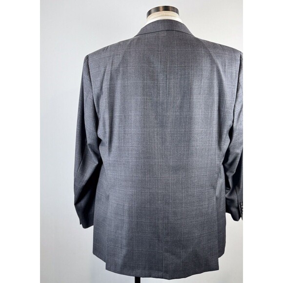 Burberry Mens Blazer Windowpane Gray Two Button Wool Sports Coat Suit Jacket 46R - Picture 11 of 14